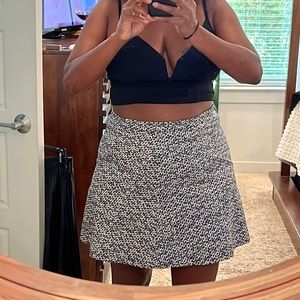 Black and white mini skirt
